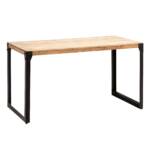 FineBuy Esszimmertisch 120x60x76 cm Akazie Massivholz Metall Esstisch Industrial, Küchentisch mit Metallbeinen, Holztisch Klein, Speisetisch Esszimmer Rechteckig