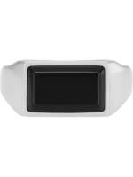 Fossil Fingerring Fossil Herren-Herrenring Edelstahl Onyx, Onyx