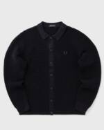 Fred Perry POINTELLE BUTTON THROUGH CRDGN men Zippers & Cardigans blue in Größe:S