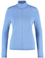 GERRY WEBER Damen Softer Rollkragenpullover mit Armschlitzen Langarm|Mit Schlitz Viskose, Blau, 44