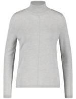 GERRY WEBER Damen Softer Rollkragenpullover mit Armschlitzen Langarm|Mit Schlitz Viskose, Grau, 34