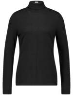 GERRY WEBER Damen Softer Rollkragenpullover mit Armschlitzen Langarm|Mit Schlitz Viskose, Schwarz, 46