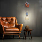 Globo Lighting - Hängeleuchte Holz Esstisch Lampe Küche hängend Retro Deckenleuchte Vintage Pendelleuchte 1 flammig, Schraubzwinge Metall verzinkt,