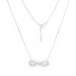 Golders Silberkette Damen Collier 925 Sterlingsilber (mit Zirkonia Unendlichkeitszeichen, 1-tlg., Federringverschluss), Elegante Halskette 45cm Kettenlänge Silber Perfektes Schmuck Geschenk