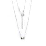 Golders Silberkette Damen Collier 925 Sterlingsilber (und Herzanhänger mit einem Diamant, 1-tlg., Federringverschluss), Elegante Halskette 45cm Kettenlänge Perfektes Schmuck Geschenk