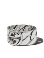 Gucci Breiter Ring mit GG - Silber