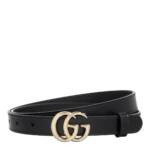 Gucci Gürtel - GG Marmont Thin Belt - Gr. 75 - in Schwarz - für Damen