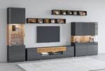 INOSIGN Wohnwand "Toledo,Breite 391cm stilvolle Mediawand ohne Beleuchtung", (Set, 5 St.), Anbauwand(Vitrine,Lowboard,Highboard,2xHängeregal)MDF Hochglanzfronten