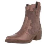 Ital-Design Damen Cowboyboots Western Westernstiefelette (88577307) Blockabsatz Stiefeletten in Braun