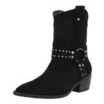 Ital-Design Damen Cowboyboots Western Westernstiefelette (88577399) Blockabsatz Stiefeletten in Schwarz