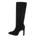 Ital-Design Damen Elegant High-Heel-Stiefel (81441168) Blockabsatz High-Heel Stiefel in Schwarz