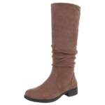 Ital-Design Damen Freizeit Stiefel (88577470) Blockabsatz Flache Stiefel in Hellbraun