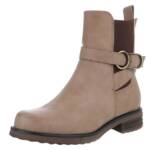 Ital-Design Damen Freizeit Stiefelette (88577538) Blockabsatz Flache Stiefeletten in Hellbraun