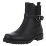 Ital-Design Damen Freizeit Stiefelette (88577555) Blockabsatz Flache Stiefeletten in Schwarz