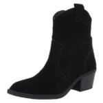 Ital-Design Damen Western Cowboyboots aus hochwertigem Wildleder Westernstiefelette (88489395) Blockabsatz Stiefeletten in Schwarz