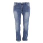 Ital-Design Stretch-Jeans Herren Freizeit (79621945) Used-Look Stretch Jeans in Blau