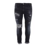 Ital-Design Stretch-Jeans Herren Freizeit (80222721) Destroyed-Look Stretch Jeans in Schwarz