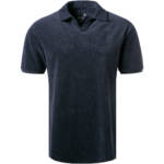 JUVIA Herren Polo-Shirt blau Baumwoll-Frottee