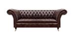 JVmoebel 3-Sitzer Braune Chesterfield Kunstleder Couch Designer Sitzsofa Wohnzimmer, 1 Teile, Made in Europa