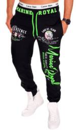 Jaylvis Jogginghose Herren Trainingshose Sport Hose Camouflage Uni Marine Royal Elastikbund mit Tunnelzug