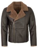 Jilani Lederjacke Aviator Jilani - Herren Echtleder Lammfelljacke Lederjacke braun