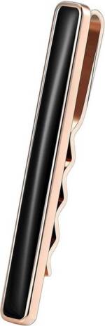 Karisma Krawattennadel Karisma Hochwertige Herren Edelstahl 316L Krawattennadel Onyx, /Krawattenklammer/Tie Clip Farbwahl KTC204 - Roségold