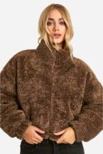 Kastige Teddy-Bomberjacke - Chocolate - 36, Chocolate