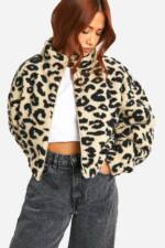 Kastige Teddy-Bomberjacke Mit Leopardenprint - 34, Leopard