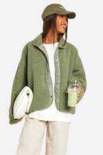 Kastige Teddy-Jacke - Sage - 34, Sage