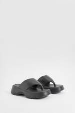 Klobige Platform Flip-Flops - Black - 5-6, Black