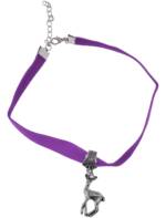 Kostümzubehör Halskette Choker mit Reh Damen lila