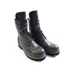 LaMarta damenschuhe leder olivgrüne Biker Stiefel mit Absatz, Boots Schnürstiefel