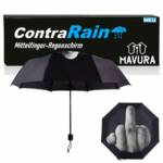 MAVURA Taschenregenschirm ContraRain Mittelfinger Regenschirm Spaß Gag faltbarer Taschenschirm, Stinkefinger Stabil Sturmsicher Windfest Herren Damen