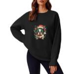 MC Star Sweatshirt Damen Sweatshirt Weihnachtspullover Weihnachtsdrucke Pullover (Merry Christmas Pulli Longsleeve Lose Damen Tops)