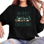 MC Star Weihnachtssweatshirt Fröhliche und fröhliche Weihnachtspullover für Damen, süße Weihnachten (Grapischer Kapuzenpullover, fröhliches und helles Weihnachtsbaum-Print-Sweatshirt)