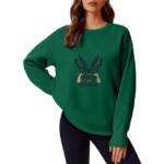 MC Star Weihnachtssweatshirt Merry and Bright Sweatshirt für Damen, Weihnachtspullover (Weihnachtsbluse mit langen Ärmeln)