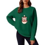 MC Star Weihnachtssweatshirt Weihnachts-Sweatshirts für Damen, Retro-Weihnachtsmann-Grafik (langärmeliges Shirt, Weihnachtspullover-Oberteile)