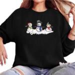 MC Star Weihnachtssweatshirt Weihnachtspullover für Damen, Schneemann, Frohe Weihnachten, Pullover