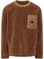 MCM Fleece-Sweatshirt mit Monogramm-Tasche - Braun