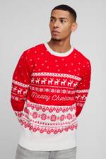 Man Merry Christmas Pullover - Red - S, Red