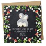 Mr. & Mrs. Panda Grußkarte Pinguine Kuscheln - Kreidetafel - Geschenk, Valentinstag, Freund, Kar, Hochglänzende Vorderseite