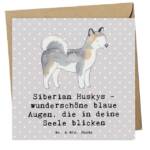 Mr. & Mrs. Panda Grußkarte Siberian Husky Augenzauber - Grau Pastell - Geschenk, Augenfarbe, Kar, Inklusive Umschlag