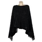 MyBeautyworld24 Poncho Damen Poncho mit U-Boot Ausschnitt in Dreiecksform