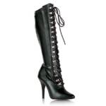 Pleaser SEDUCE-2024 kniehohe Pleaser High-Heels D-Ring Schnürstiefel schwarz L High-Heel-Stiefel