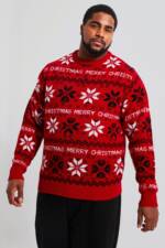 Plus Merry Christmas Pullover - Red - Xxxl, Red