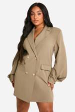 Plus Oversize Blazerkleid - Khaki - 44, Khaki