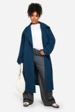 Plus Trenchcoat Mit Gürtel - Navy - 44, Navy