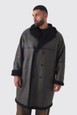 Plus Zweireihige Fliegerjacke In Dunkelbraun - Dark Brown - Xxxl, Dark Brown