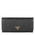 Prada Portemonnaie - Portafoglio Pattina Saffiano Metal Nero - Gr. unisize - in Schwarz - für Damen