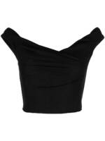 RTA Cropped-Top mit Wasserfallausschnitt - Schwarz